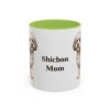 11oz Shichon Dog Mom Mug, Light Green, front view