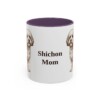 11oz Shichon Dog Mom Mug, Purple, front view