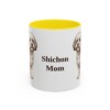 11oz Shichon Dog Mom Mug, Yellow, front view