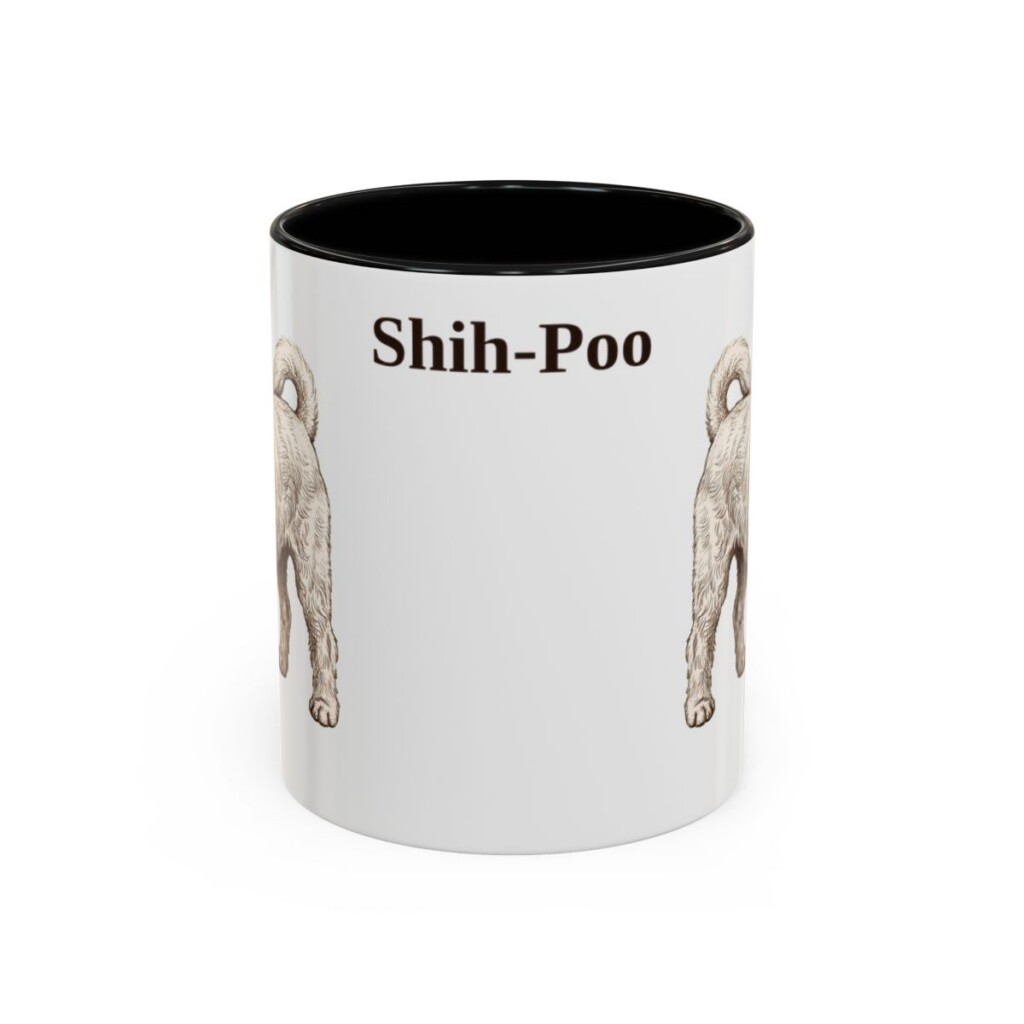 11oz Shih-Poo Mug, Black, front view