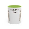 11oz Shih-Poo Dog Dad Mug, Light Green, front view