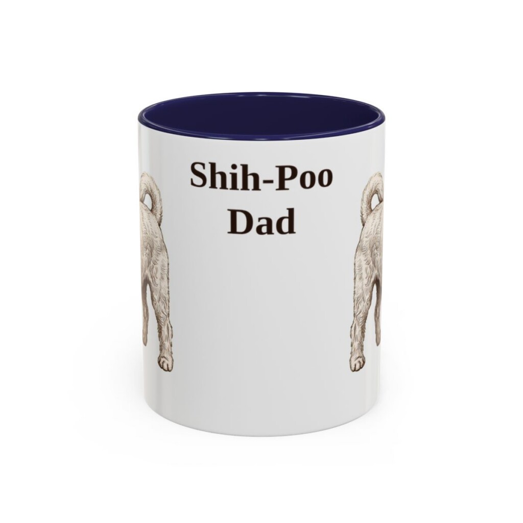 11oz Shih-Poo Dog Dad Mug, Navy, front view