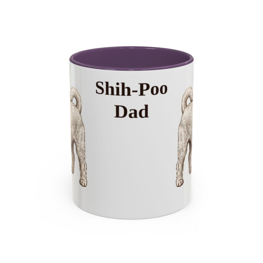 11oz Shih-Poo Dog Dad Mug, Purple, front view