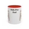 11oz Shih-Poo Dog Dad Mug, Red, front view