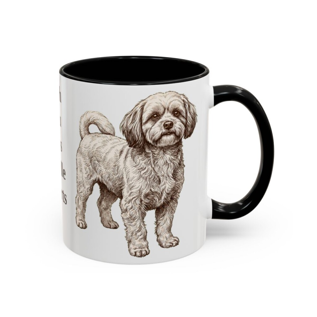 11oz Funny Shih-Poo Mug, Black, right side view