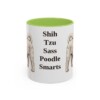 11oz Funny Shih-Poo Mug, Light Green, front view