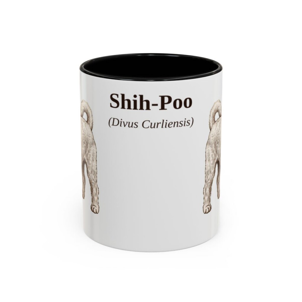 11oz Shih-Poo Latin Mug, Black, front view