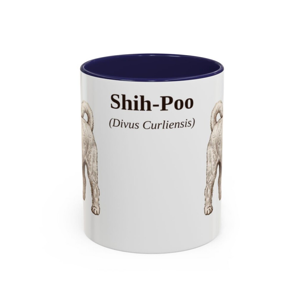 11oz Shih-Poo Latin Mug, Navy, front view