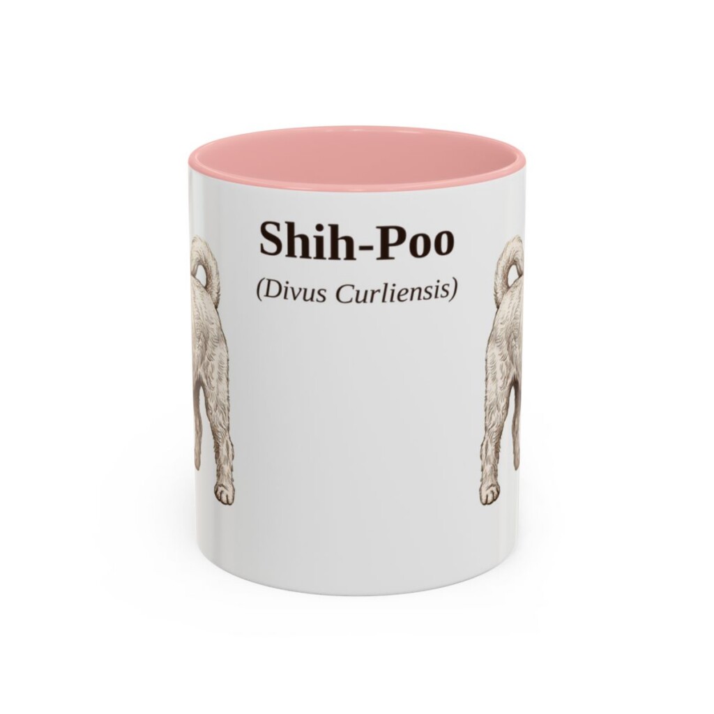 11oz Shih-Poo Latin Mug, Pink, front view