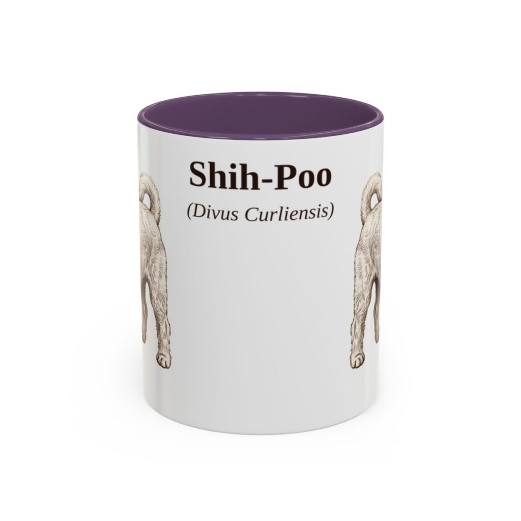 11oz Shih-Poo Latin Mug, Purple, front view