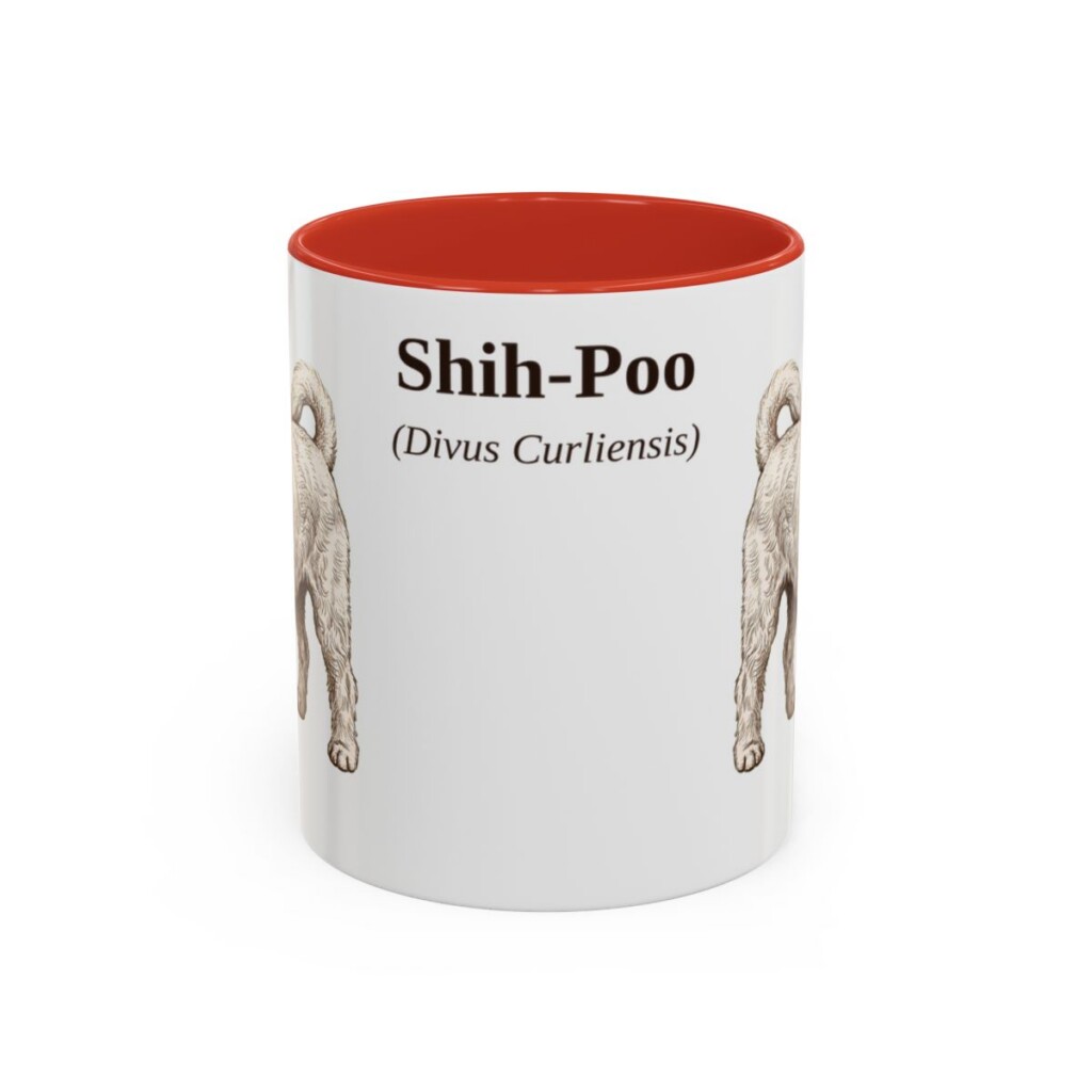 11oz Shih-Poo Latin Mug, Red, front view