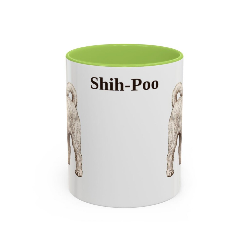 11oz Shih-Poo Mug, Light Green, front view
