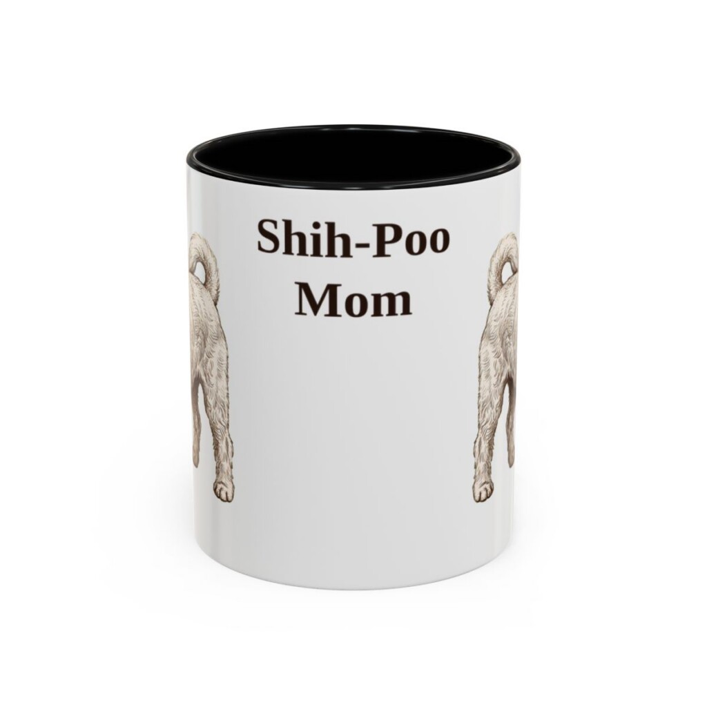 11oz Shih-Poo Dog Mom Mug, Black, front view
