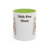 11oz Shih-Poo Dog Mom Mug, Light Green, front view