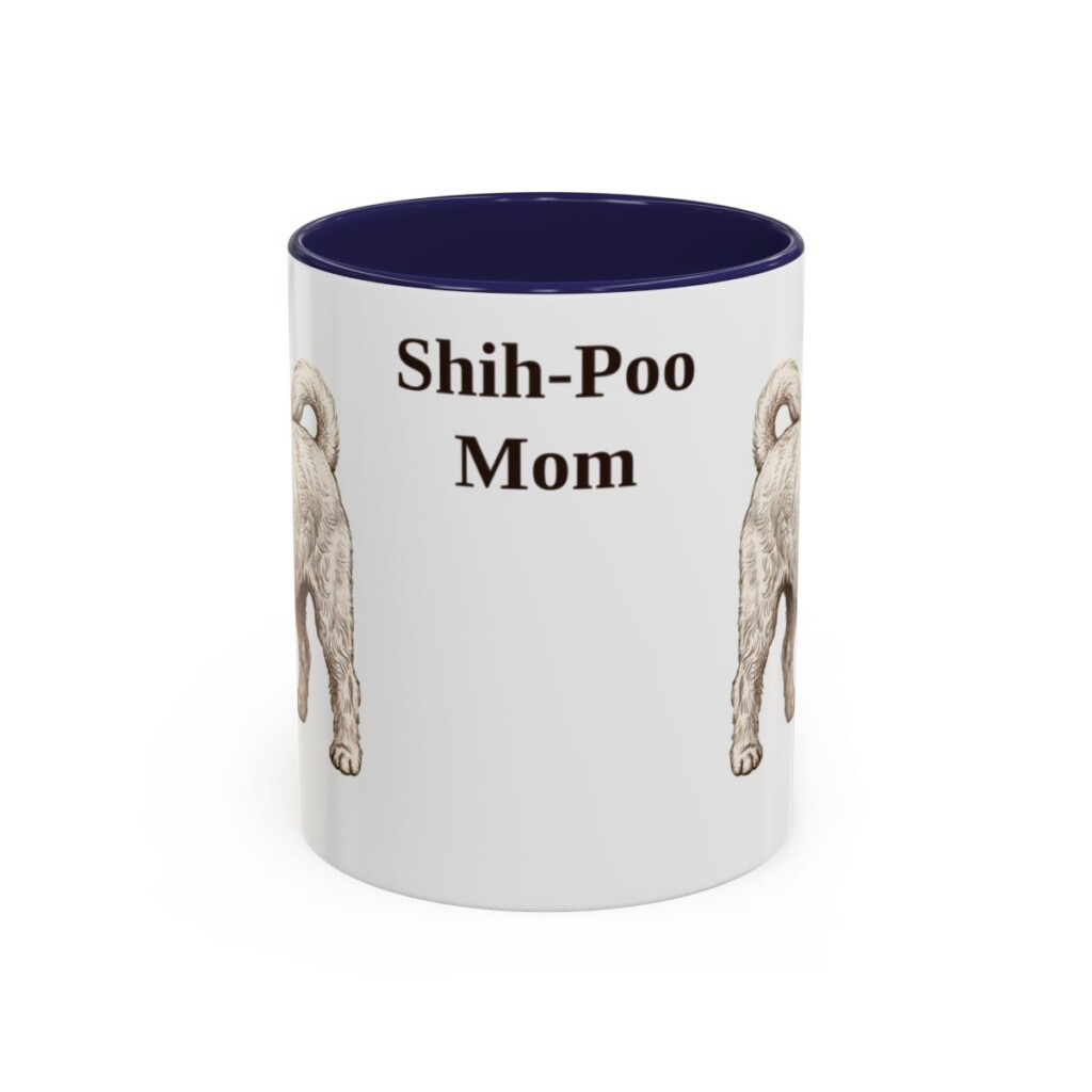 11oz Shih-Poo Dog Mom Mug, Navy, front view