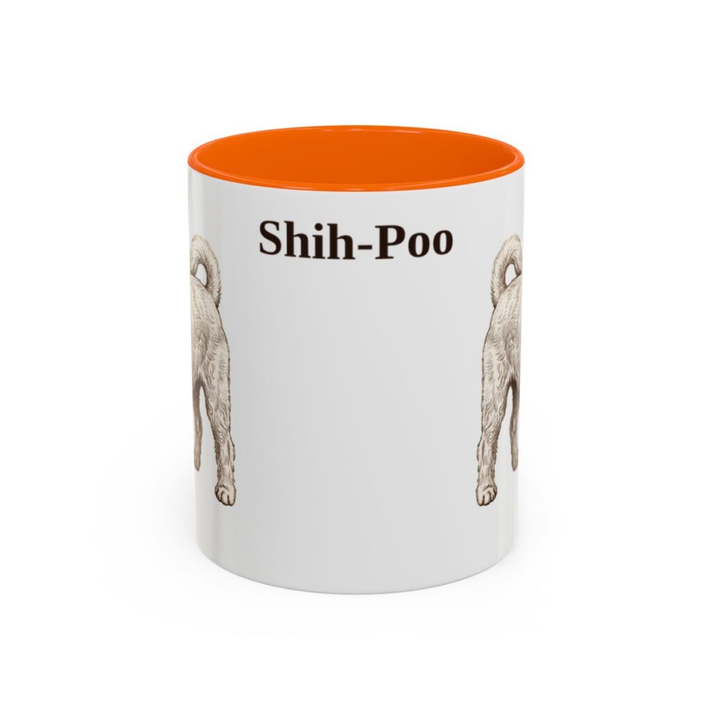 11oz Shih-Poo Mug, Orange, front view