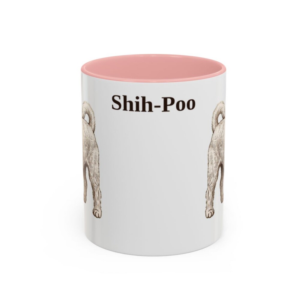 11oz Shih-Poo Mug, Pink, front view