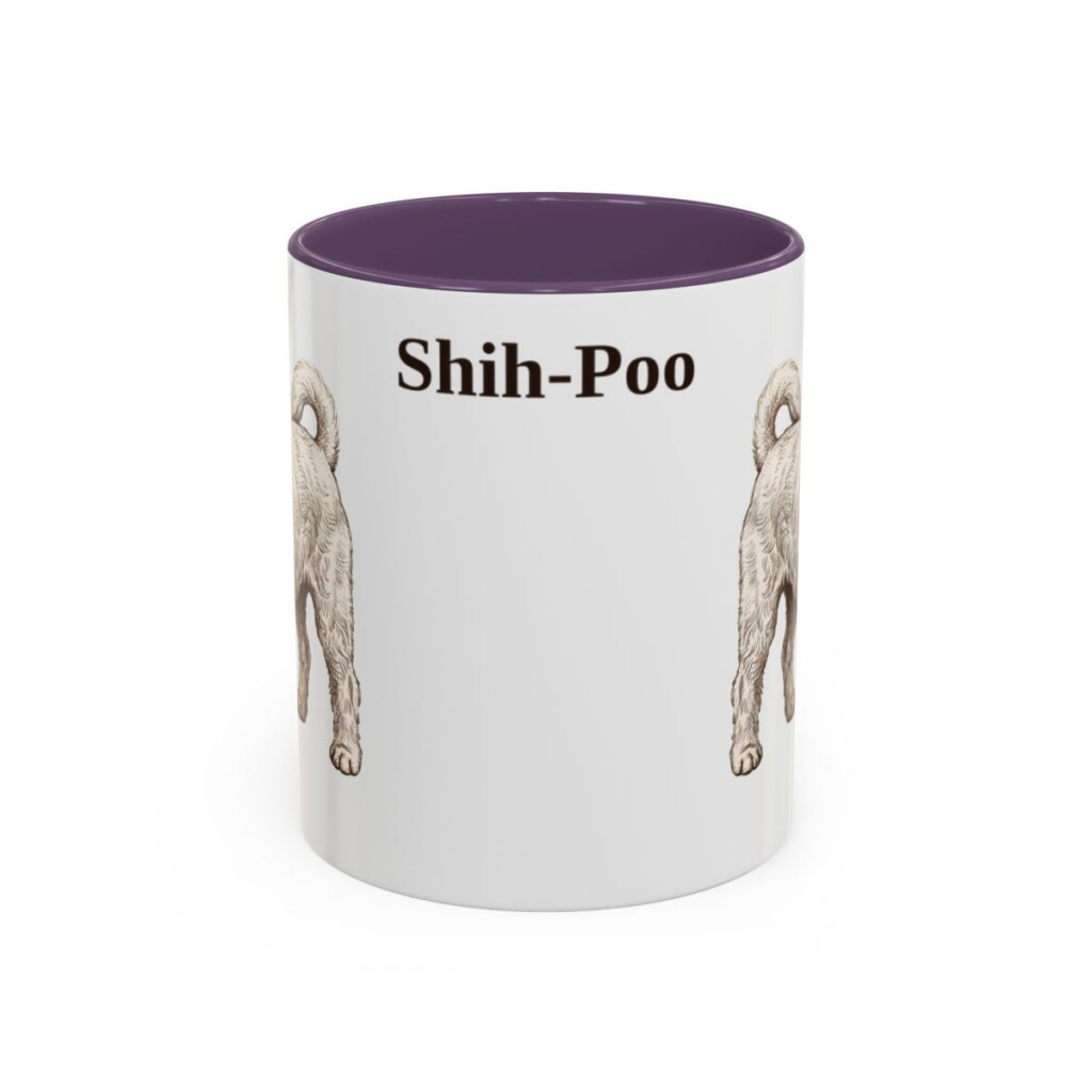 11oz Shih-Poo Mug, Purple, front view