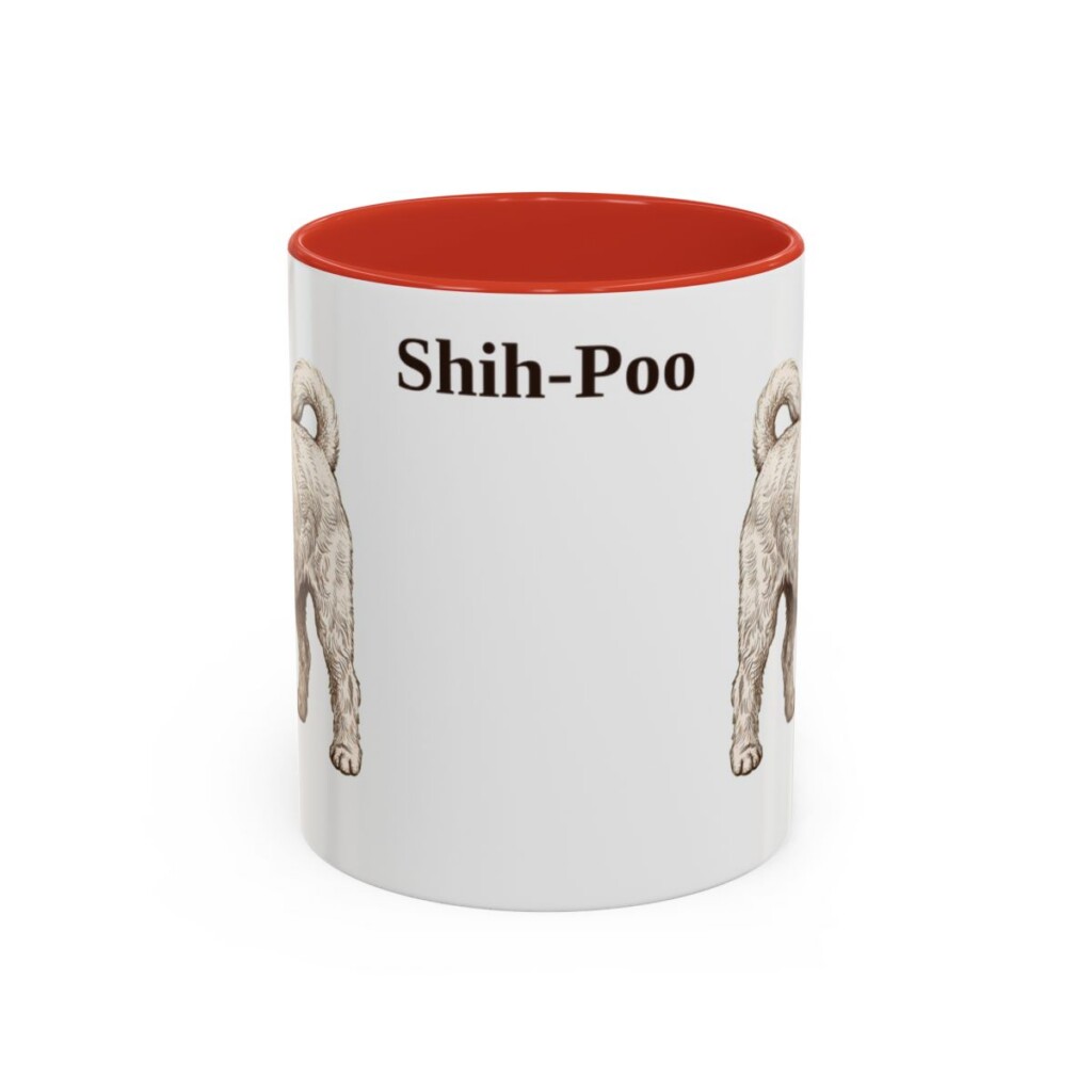 11oz Shih-Poo Mug, Red, front view