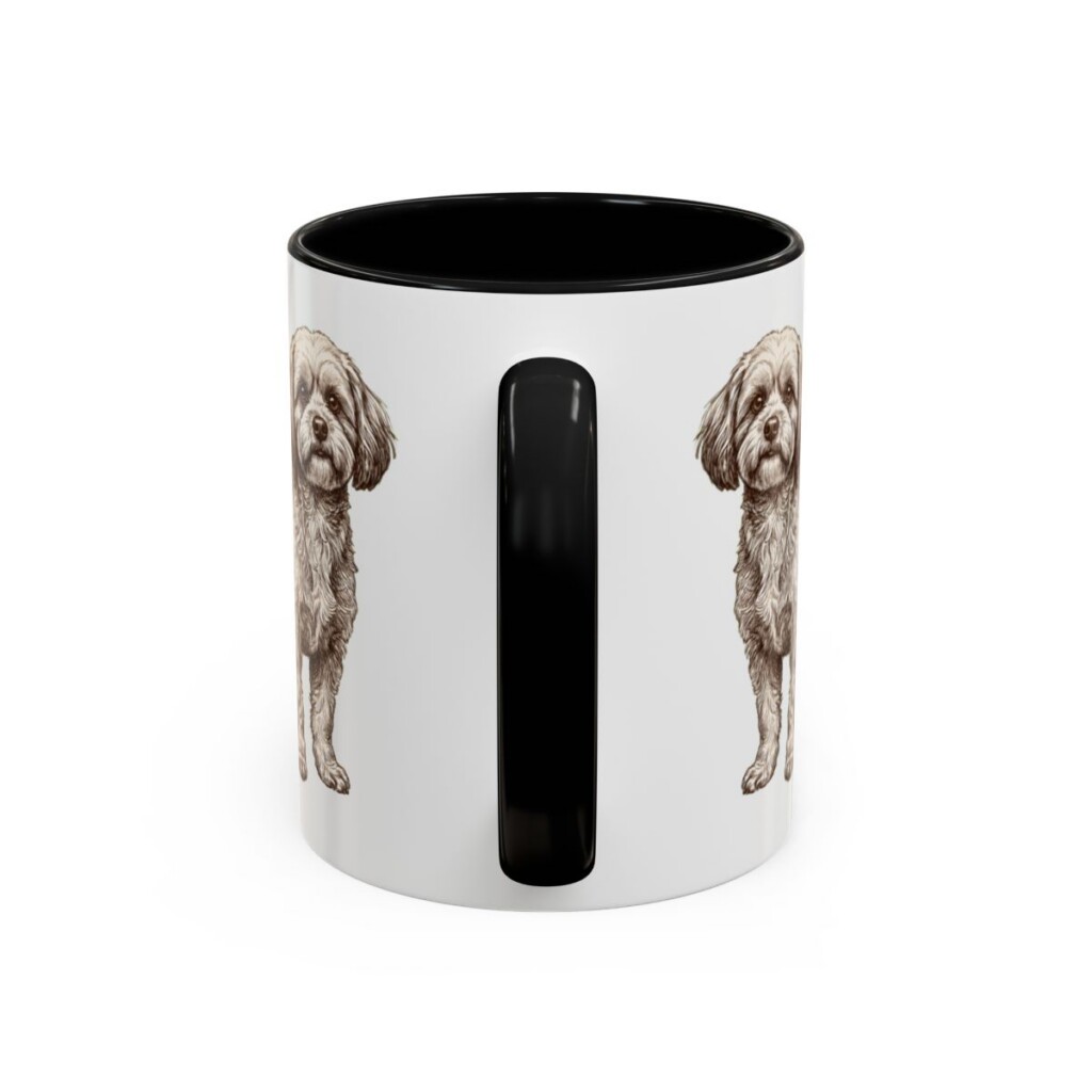 11oz Shih-Poo Mug, Black, back view