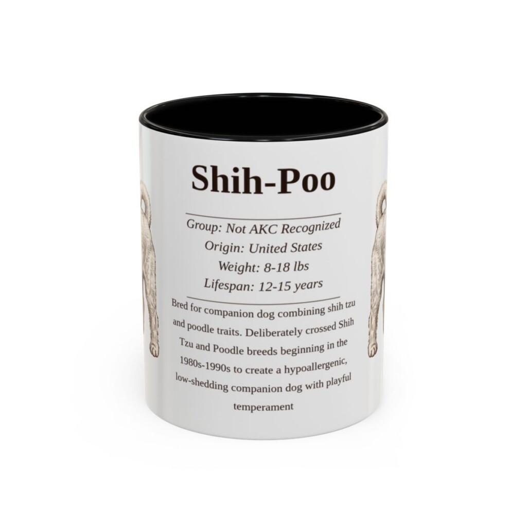 11oz Shih-Poo Mug, Black, front view
