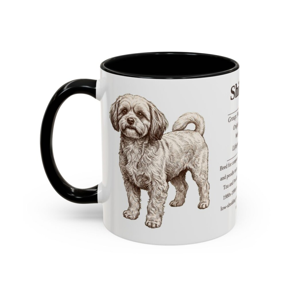 11oz Shih-Poo Mug, Black, left side view