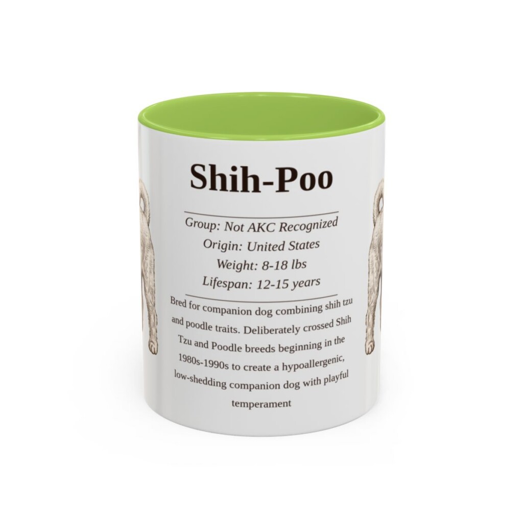 11oz Shih-Poo Mug, Light Green, front view