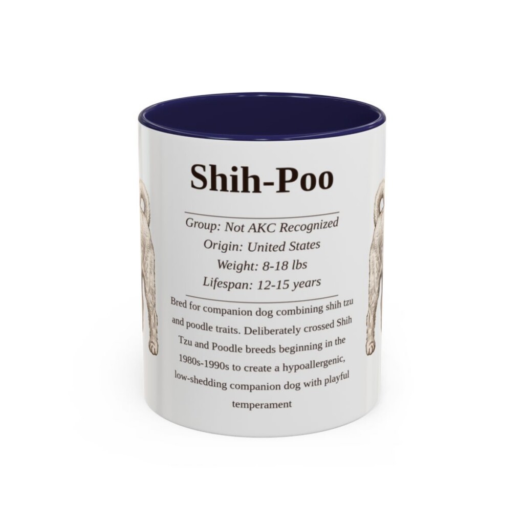 11oz Shih-Poo Mug, Navy, front view