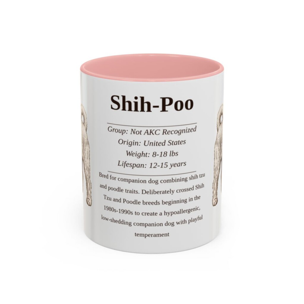 11oz Shih-Poo Mug, Pink, front view