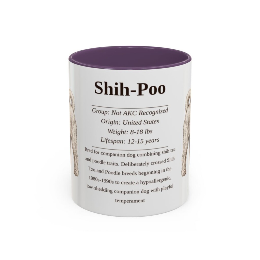 11oz Shih-Poo Mug, Purple, front view