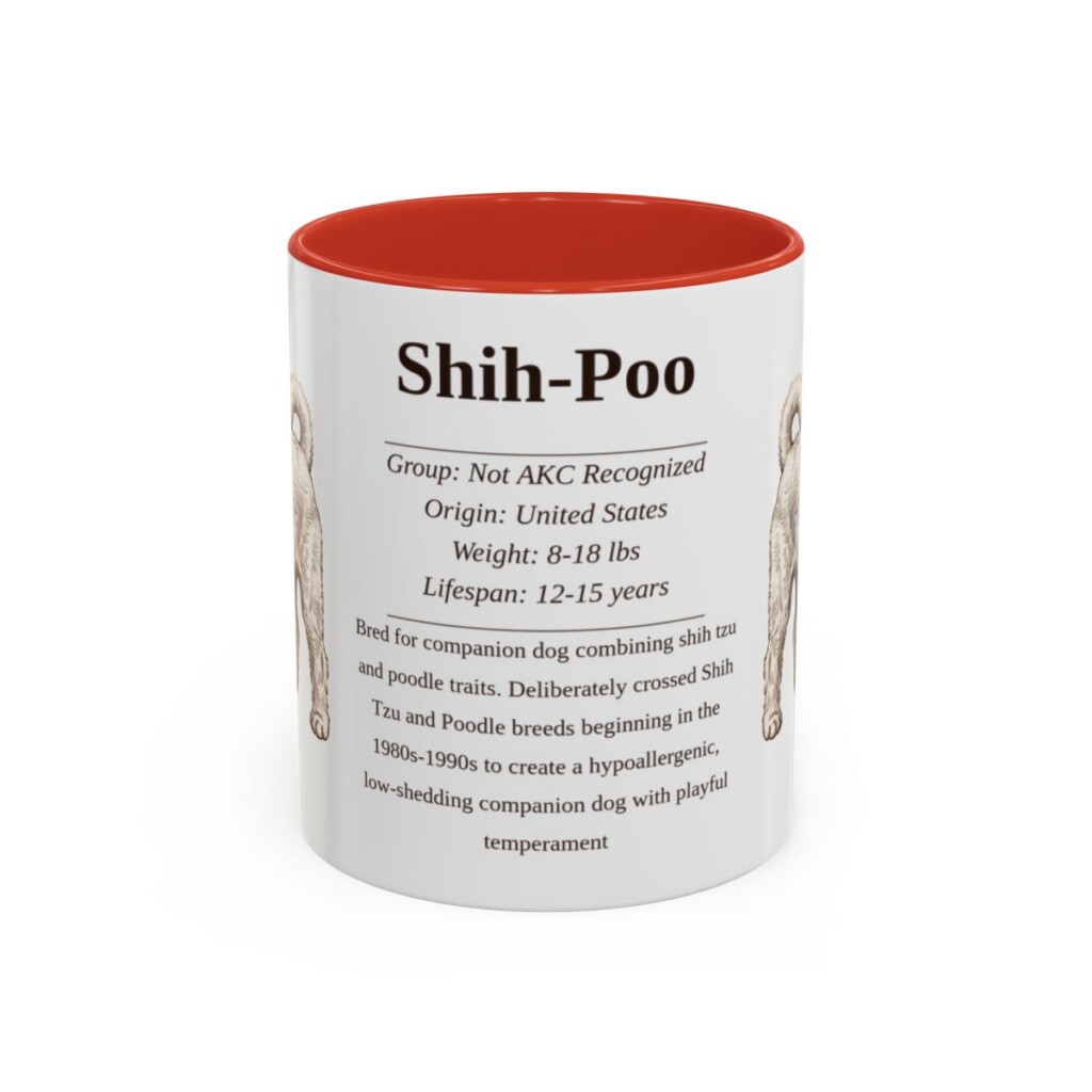 11oz Shih-Poo Mug, Red, front view