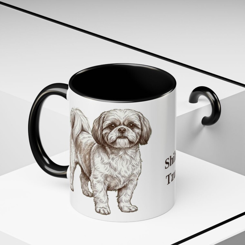 11oz Shih Tzu Mug, Black, lifestyle photo