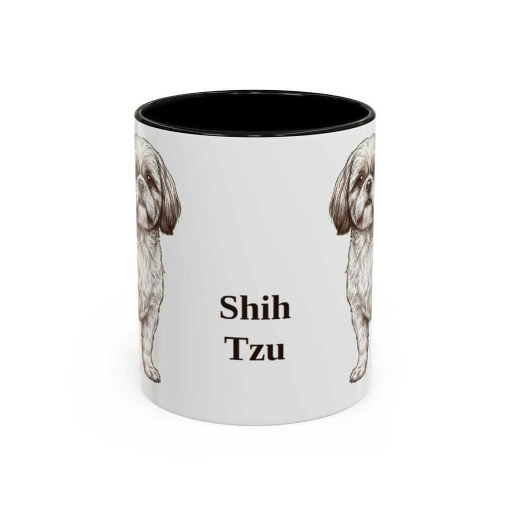 11oz Shih Tzu Mug, Black, front view