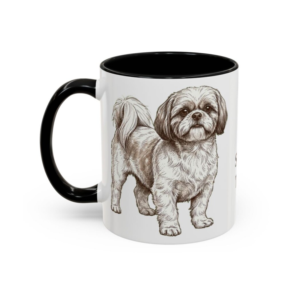 11oz Shih Tzu Mug, Black, left side view