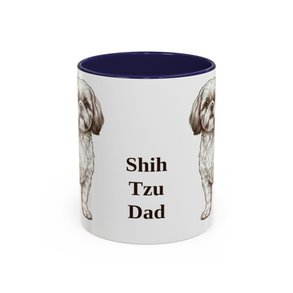 11oz Shih Tzu Dog Dad Mug, Navy, front view