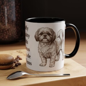 11oz Funny Shih Tzu Mug, Black, lifestyle photo