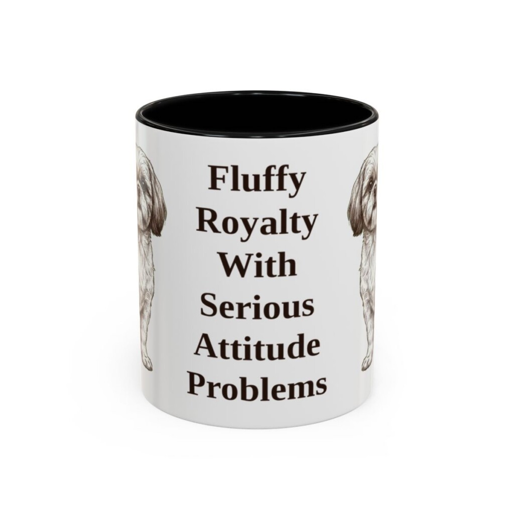 11oz Funny Shih Tzu Mug, Black, front view