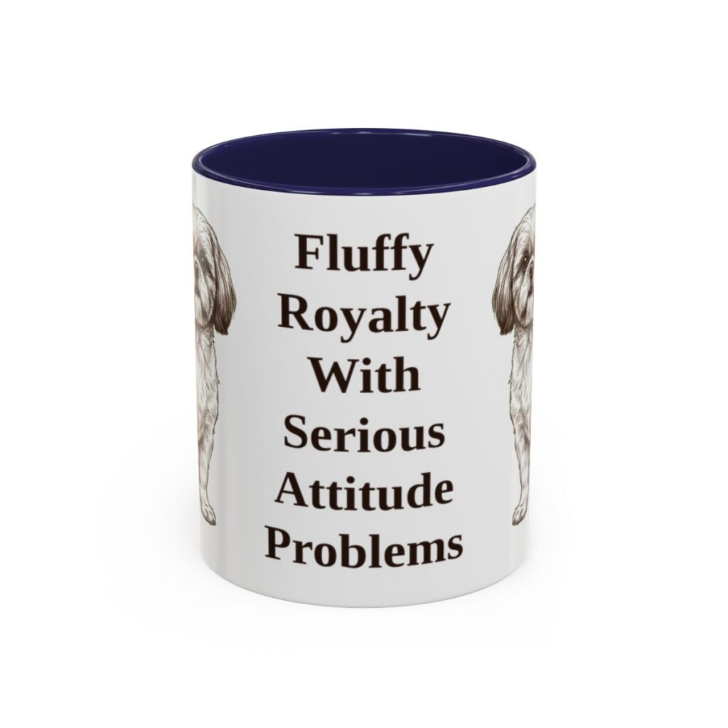 11oz Funny Shih Tzu Mug, Navy, front view