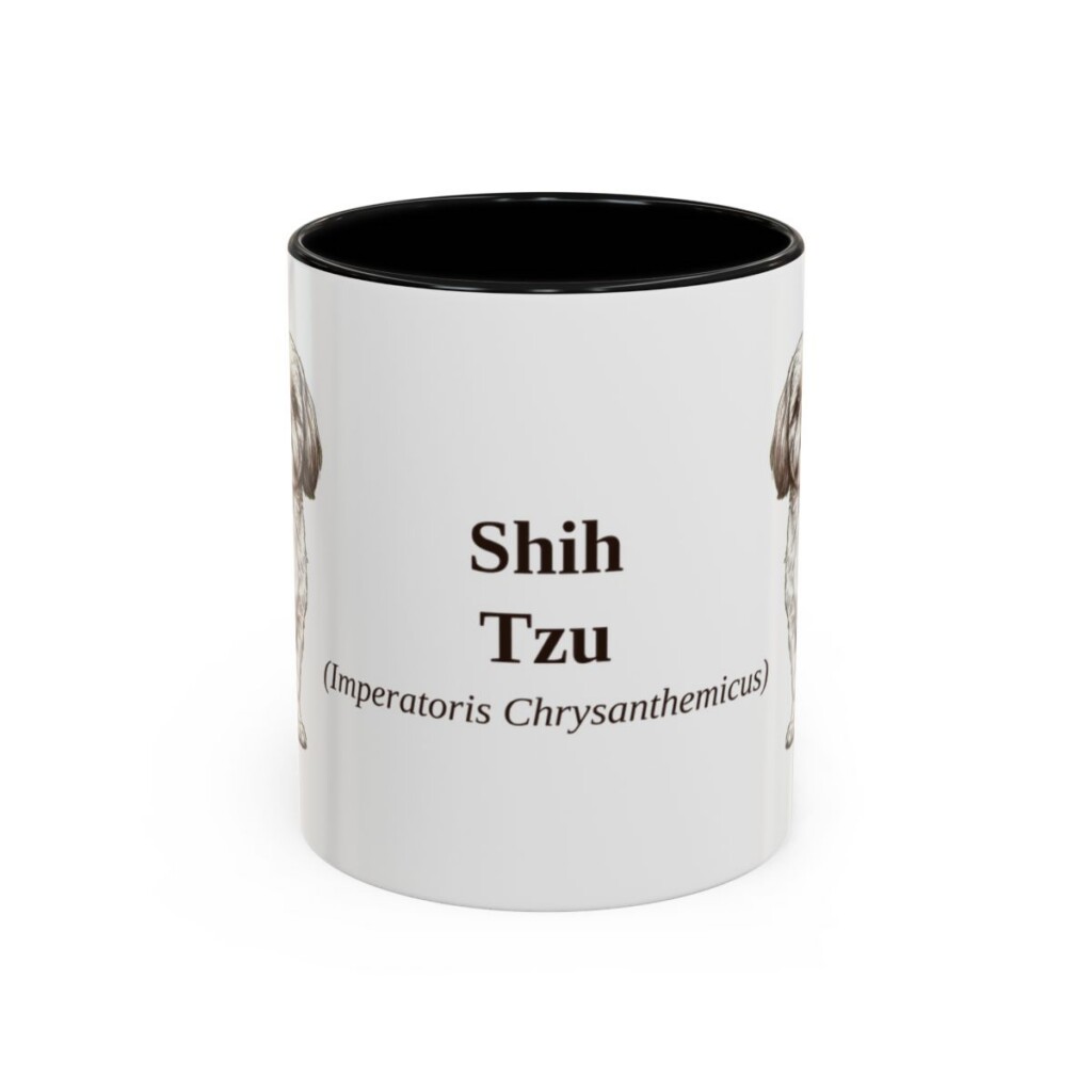 11oz Shih Tzu Latin Mug, Black, front view