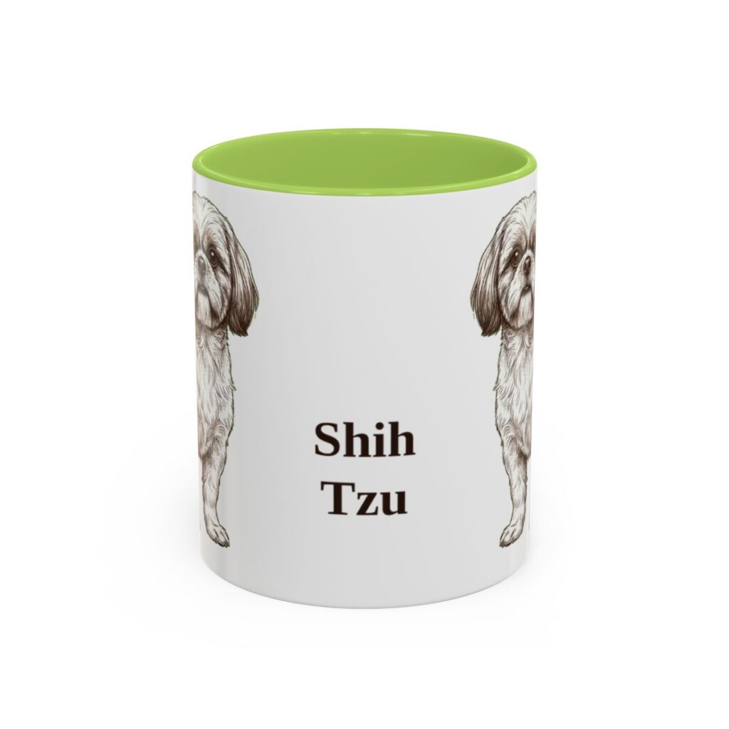 11oz Shih Tzu Mug, Light Green, front view