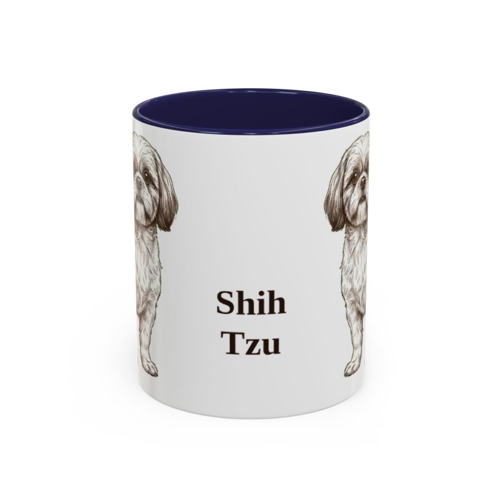11oz Shih Tzu Mug, Navy, front view