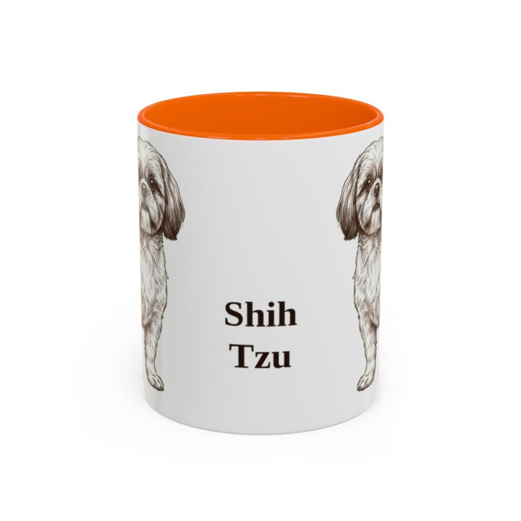 11oz Shih Tzu Mug, Orange, front view