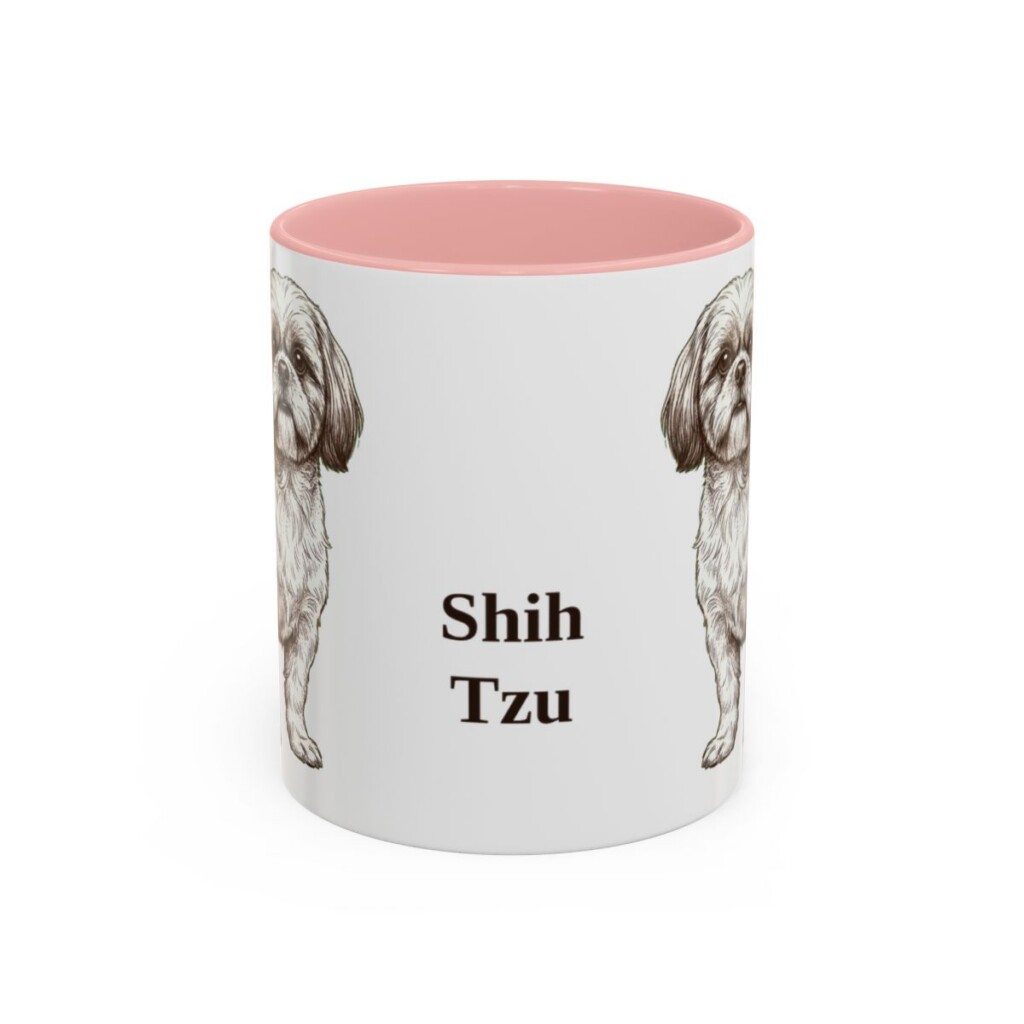 11oz Shih Tzu Mug, Pink, front view
