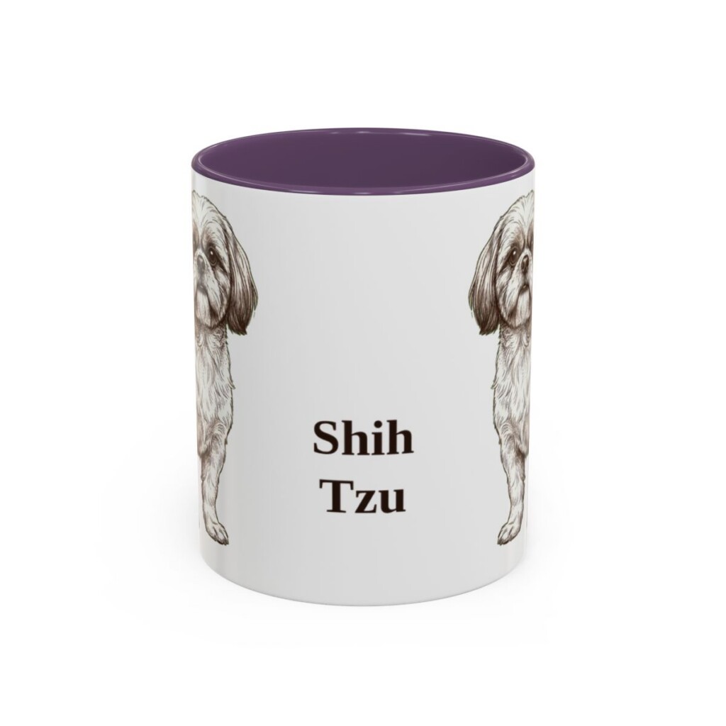 11oz Shih Tzu Mug, Purple, front view