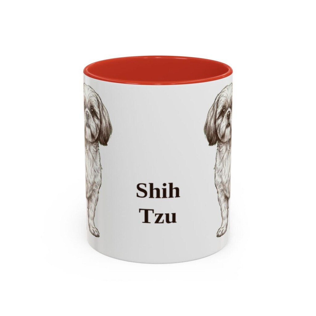 11oz Shih Tzu Mug, Red, front view