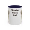 11oz Siberian Husky Dog Dad Mug, Navy, front view