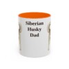 11oz Siberian Husky Dog Dad Mug, Orange, front view