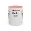 11oz Siberian Husky Dog Dad Mug, Pink, front view