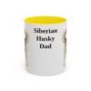 11oz Siberian Husky Dog Dad Mug, Yellow, front view