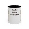 11oz Funny Siberian Husky Mug, Black, front view